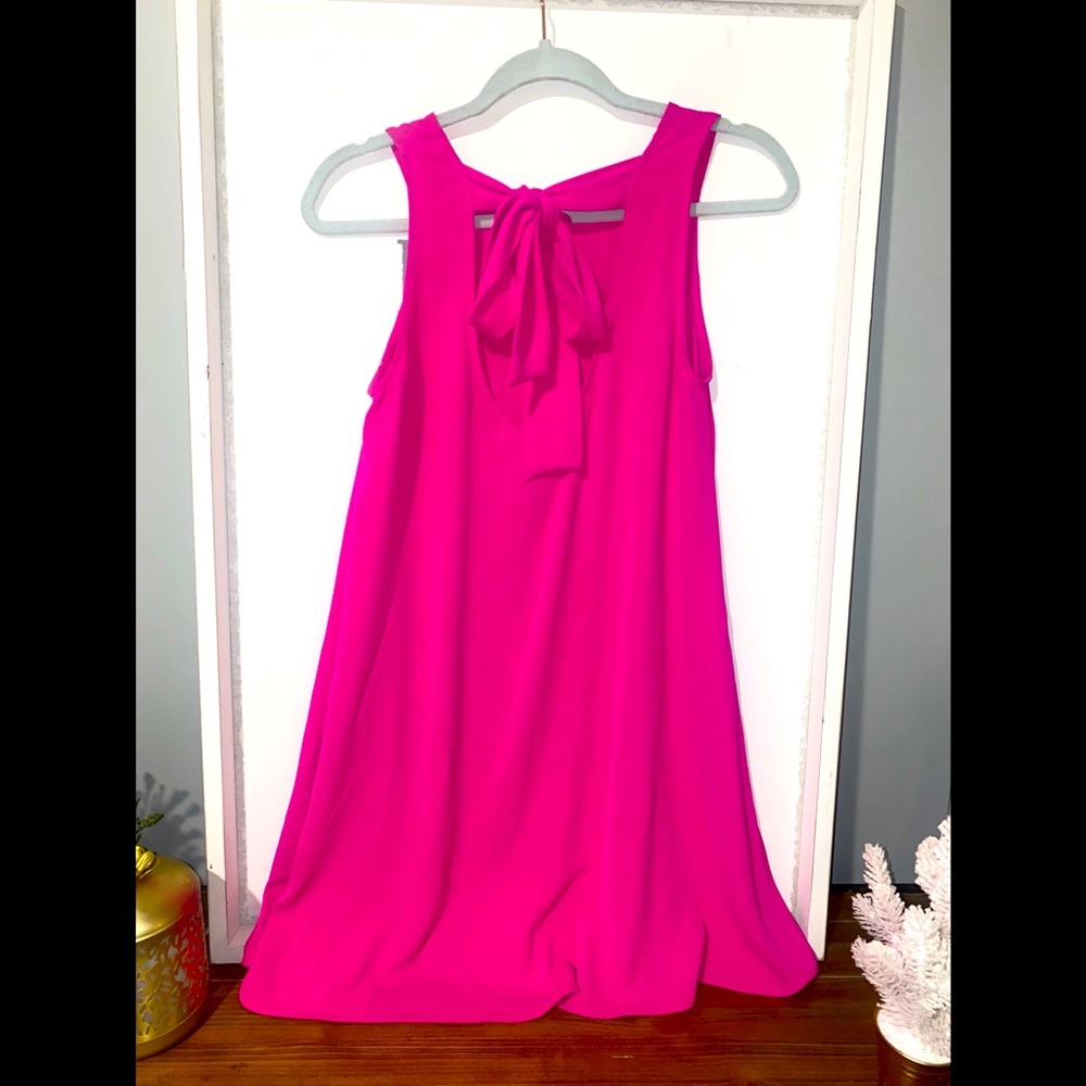 A.O. New York tie neck shift dress